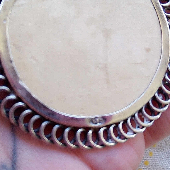 ❤ Sterling Silver + Porcelain Hand Painted Coquette Antique Brooch! - Picture 5 of 9